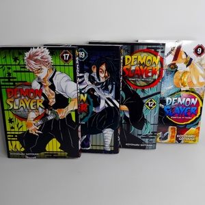 SET of Demon Slayer Manga Volumes 9, 12, 17 and 19.